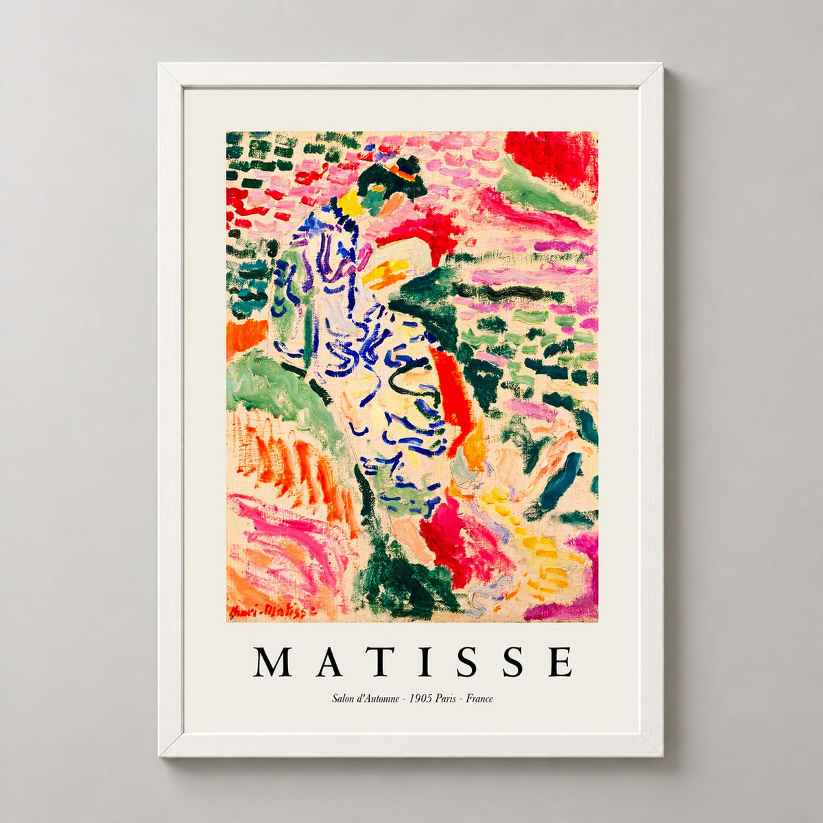 La Japonaise, Henri Matisse Print — realistic white frame studio view