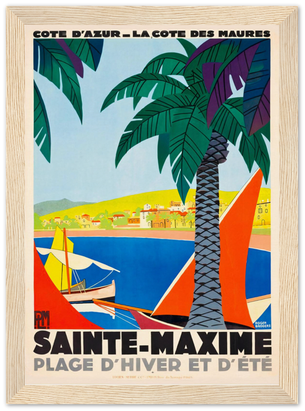 Sainte Maxime French Riviera France Vintage Travel Poster - Galrie