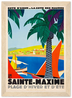 Sainte Maxime French Riviera France Vintage Travel Poster - Galrie