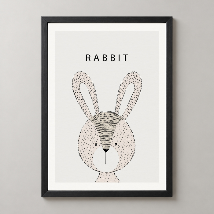 Minimalist Rabbit Illustration Art Print