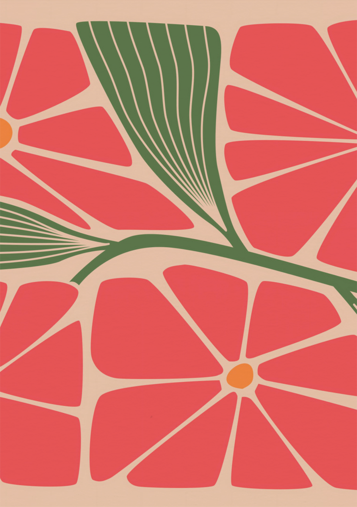 Vibrant Floral Art Print by Steve Simpson - Modern Abstract Flower Design — poster only, complete unframed artwork