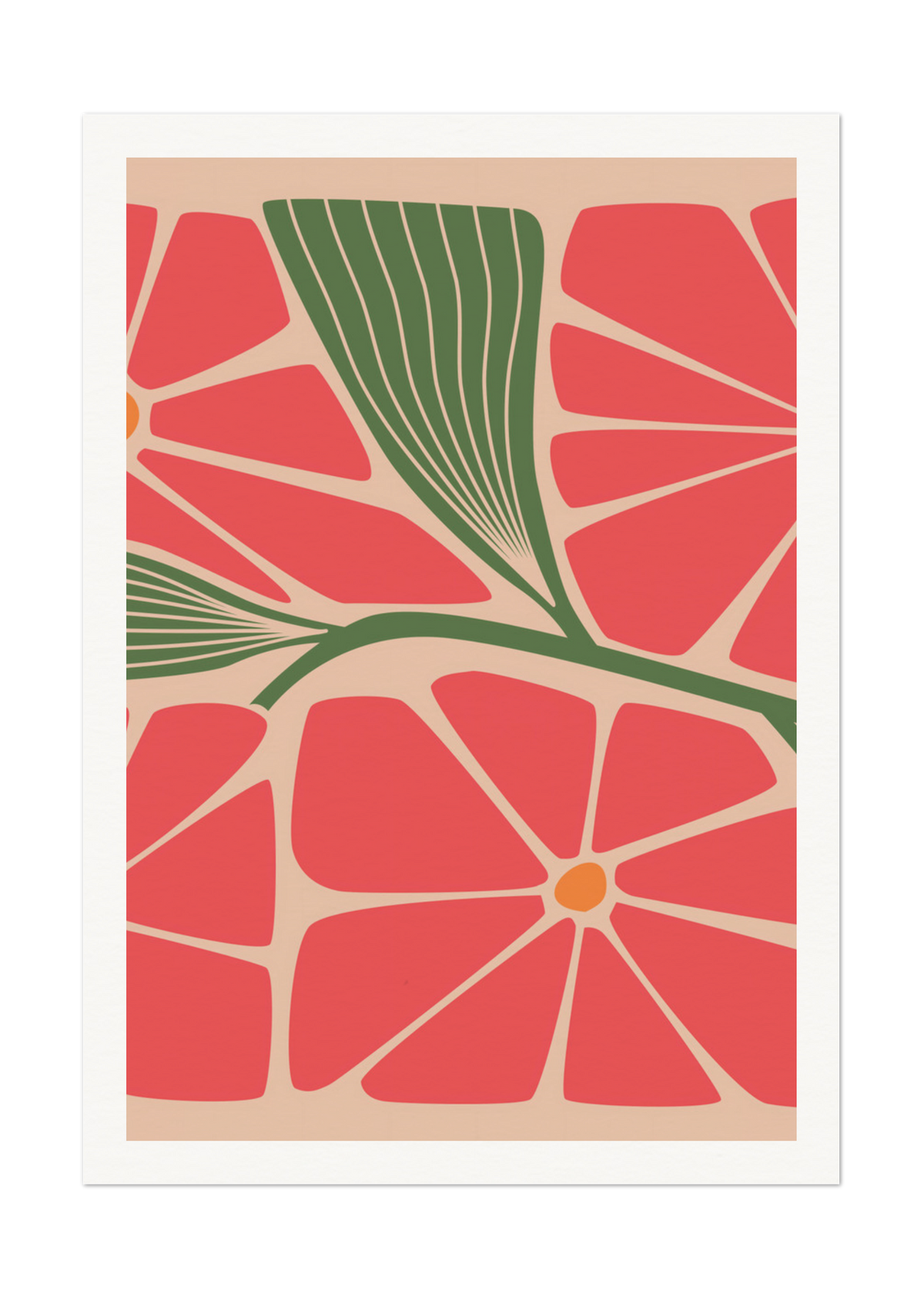 Vibrant Floral Art Print by Steve Simpson - Modern Abstract Flower Design