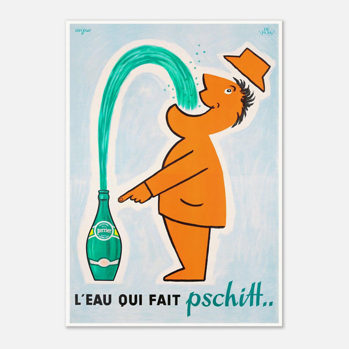Perrier Pschitt Vintage Advertising Poster | France | French | Mineral Water