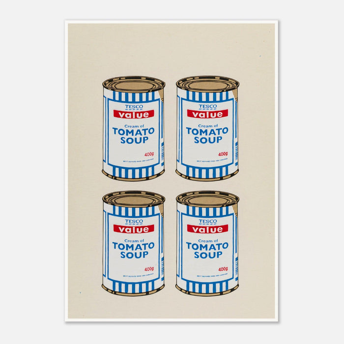 Banksy Four Soup Cans - Gold on Cream, 2005