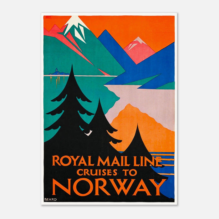 Royal Mail Line Cruise to Norway Vintage Travel Poster