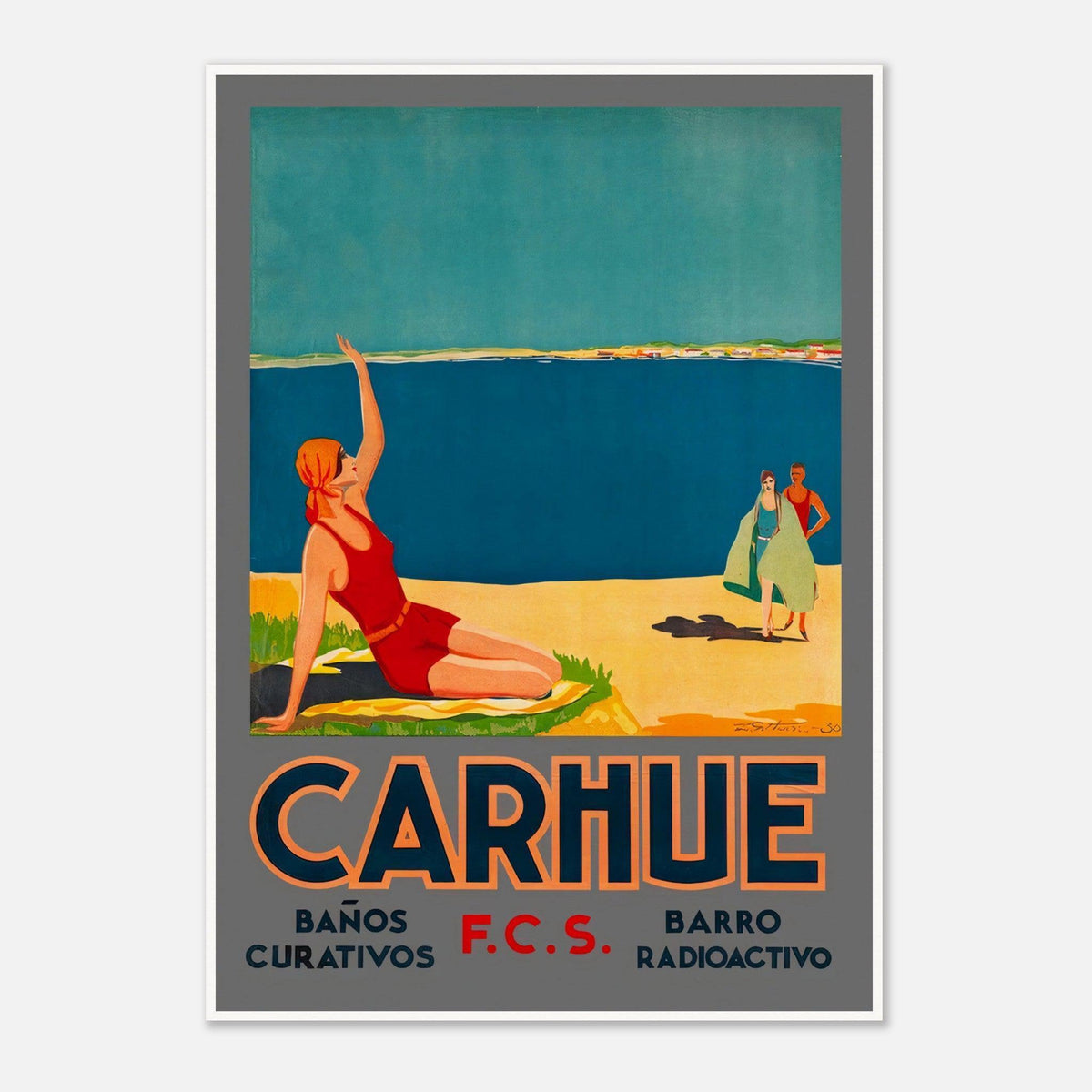 Carhué Argentina Vintage Travel Poster - Beautiful Seaside Town Art Print