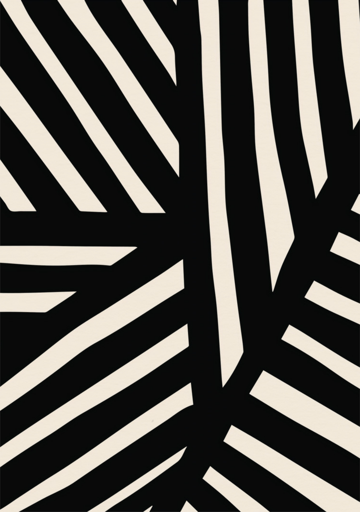 Bold Black and White Abstract Art Print — poster only, complete unframed artwork