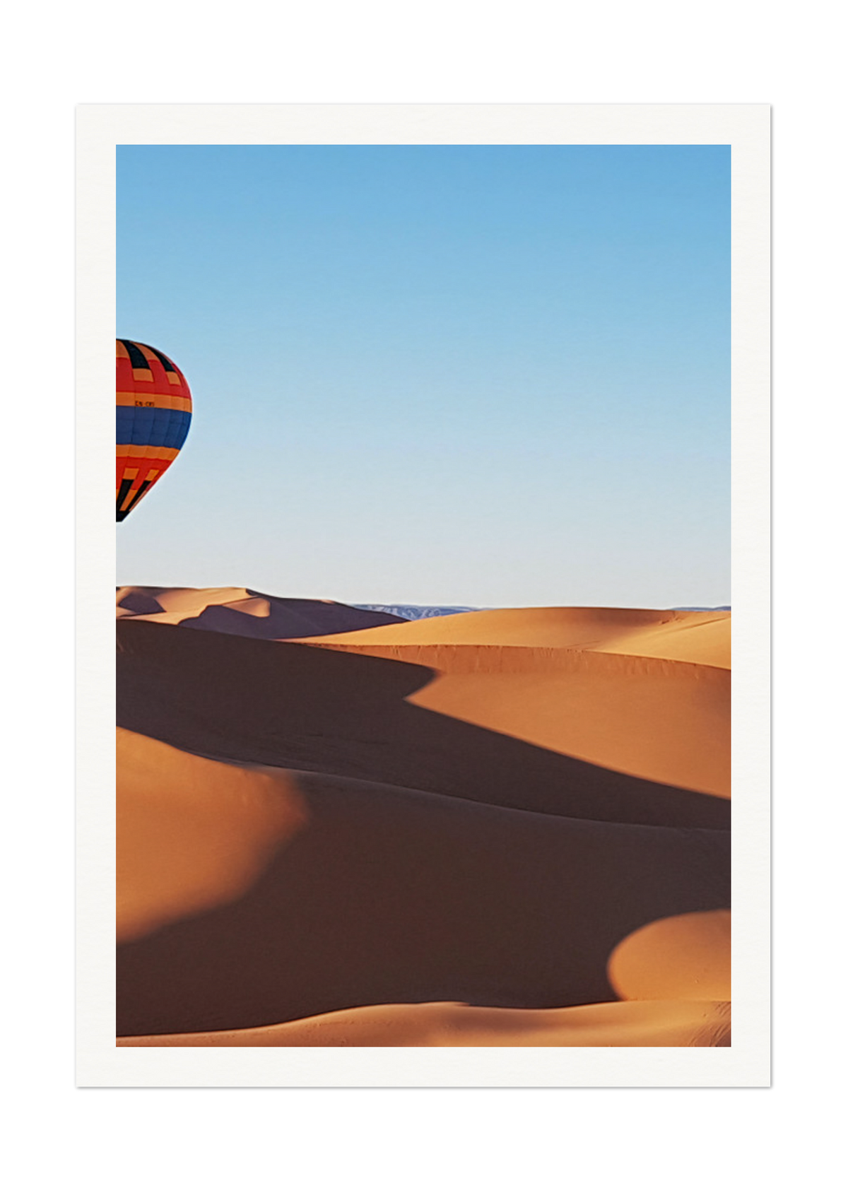 Vibrant Hot Air Balloons Over Desert Landscape Art Print