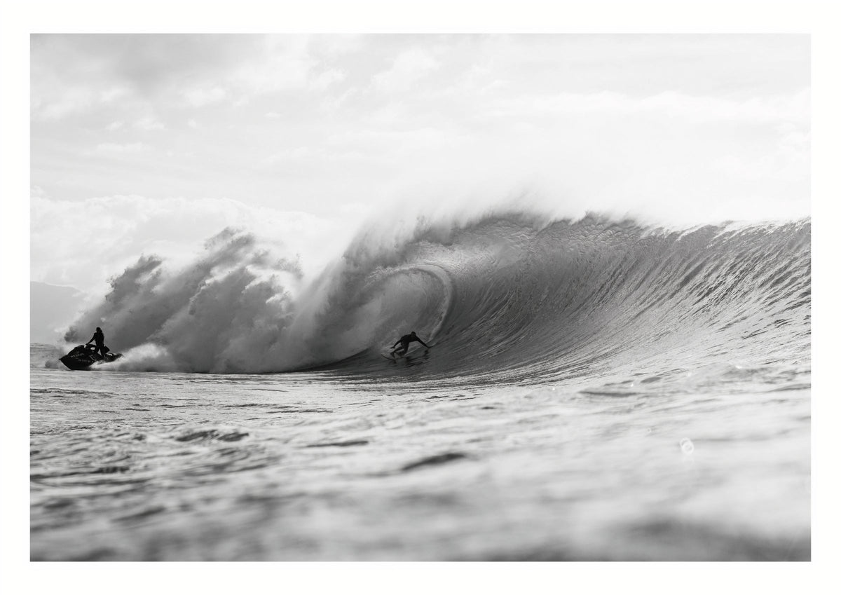 Surfing Big Break | Black and White Photography — poster only, complete unframed artwork