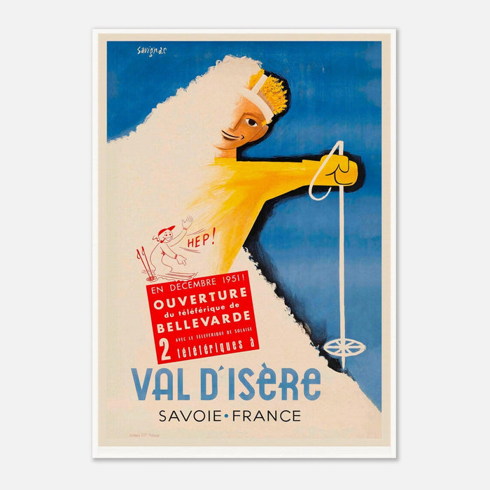 Vald'Isere Auvergne Rhone Alpes Region France Vintage Ski Poster