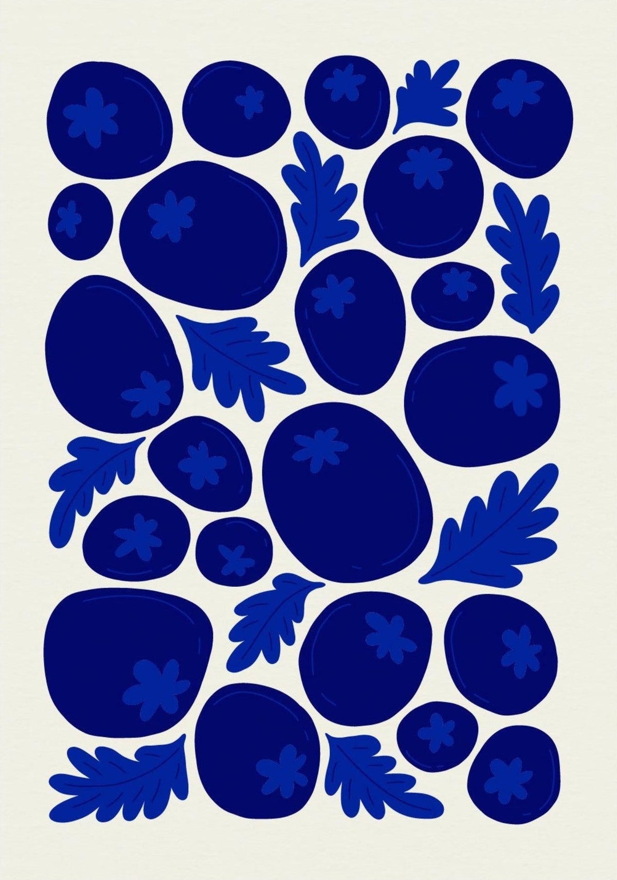 Blueberry Print  | Abstract Fruit Collection | Kitchen Wall Art — poster only, complete unframed artwork
