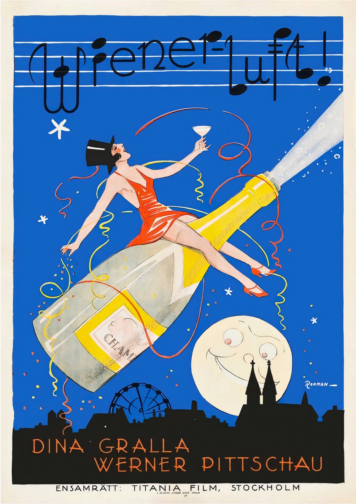 The Ballet Archduke, Wiener Luft (1926) Austrian Silent Film Vintage Movie Poster — poster only, complete unframed artwork