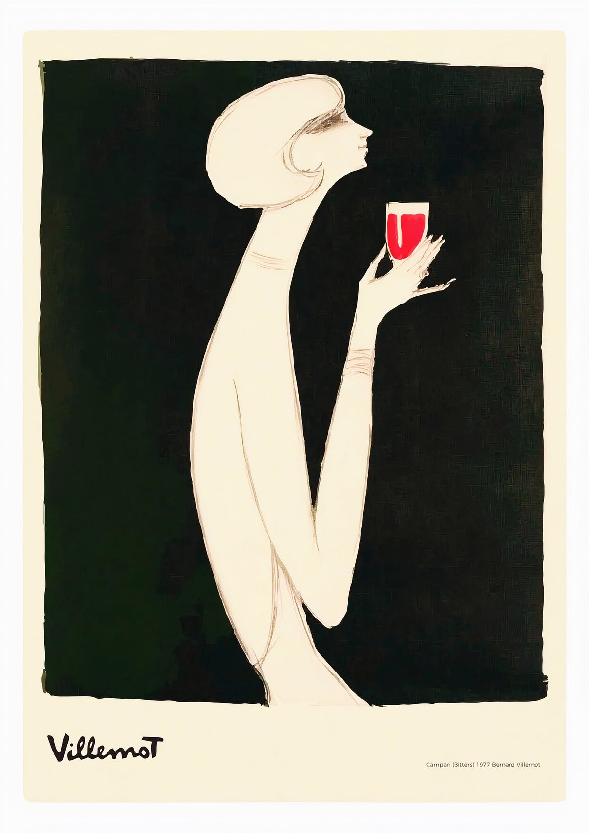 Campari (Bitter) 1977 Vintage Poster | Bernard Villemot — poster only, complete unframed artwork