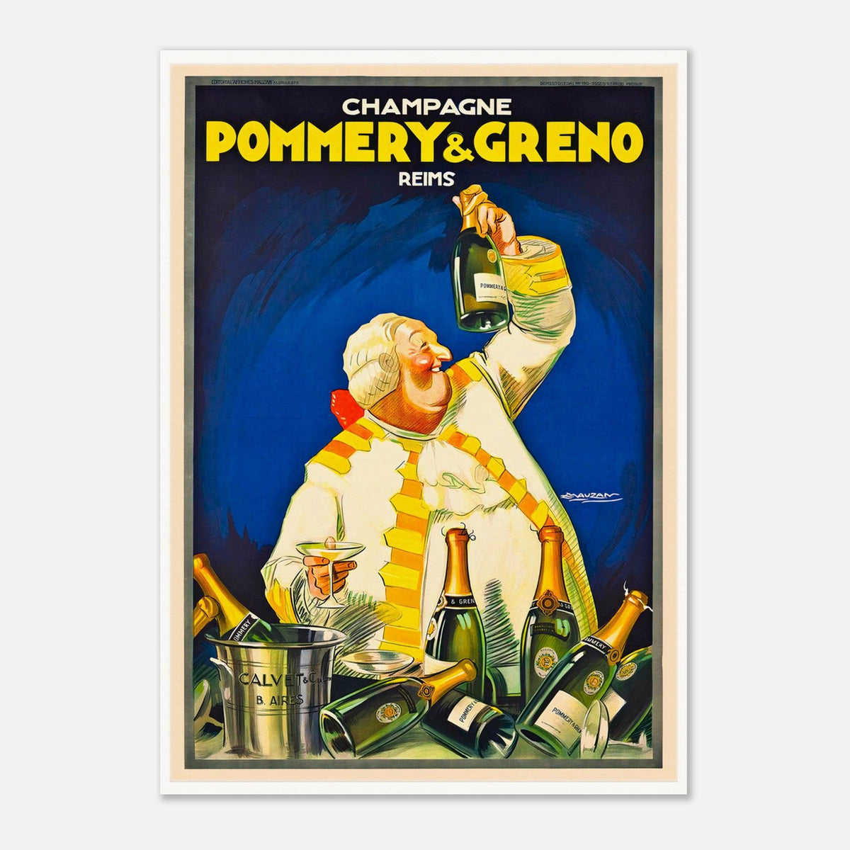 Champagne Pommery and Greno Reims Vintage Champagne Advertising Poster