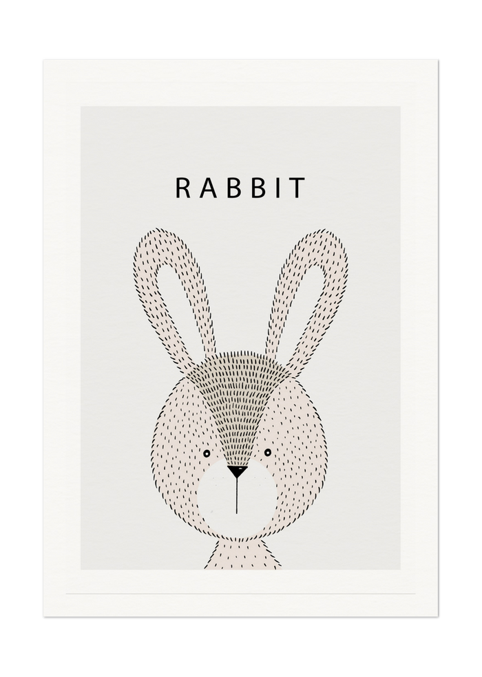 Minimalist Rabbit Illustration Art Print