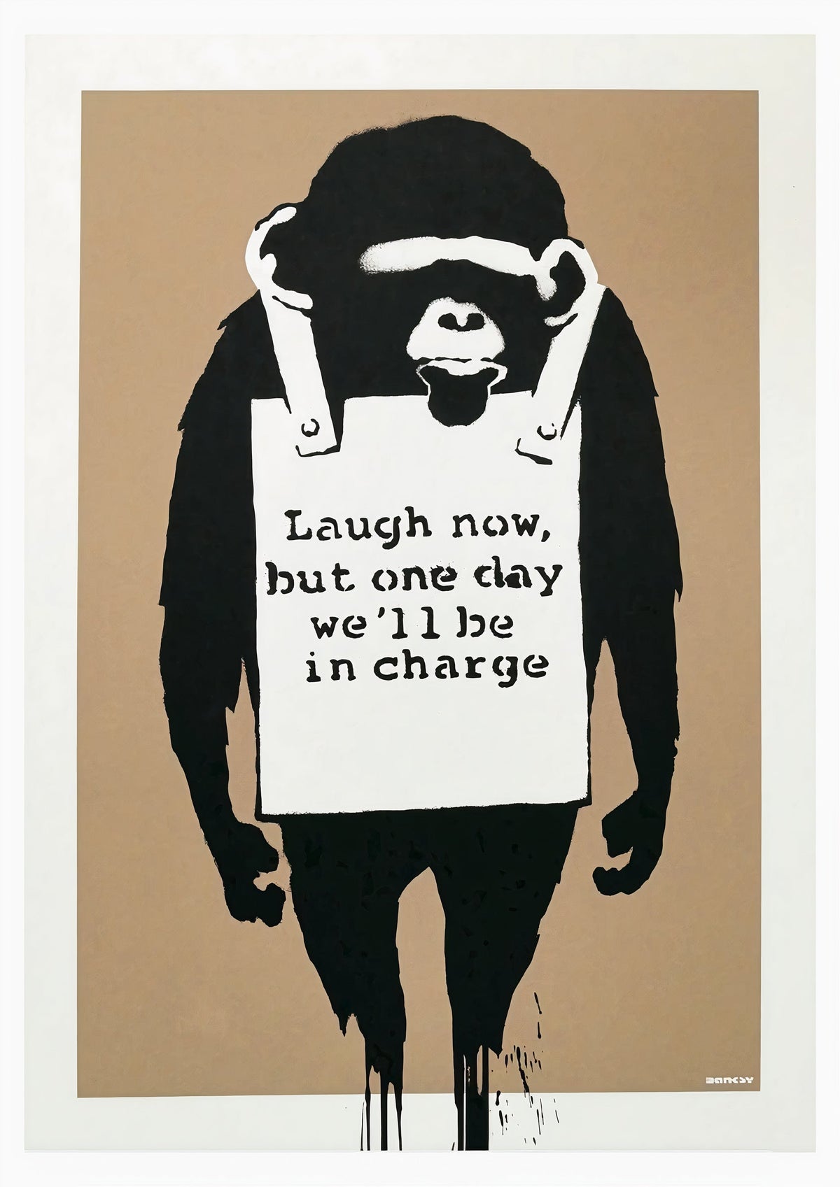 Banksy Laugh Now, 2003 — poster only, complete unframed artwork