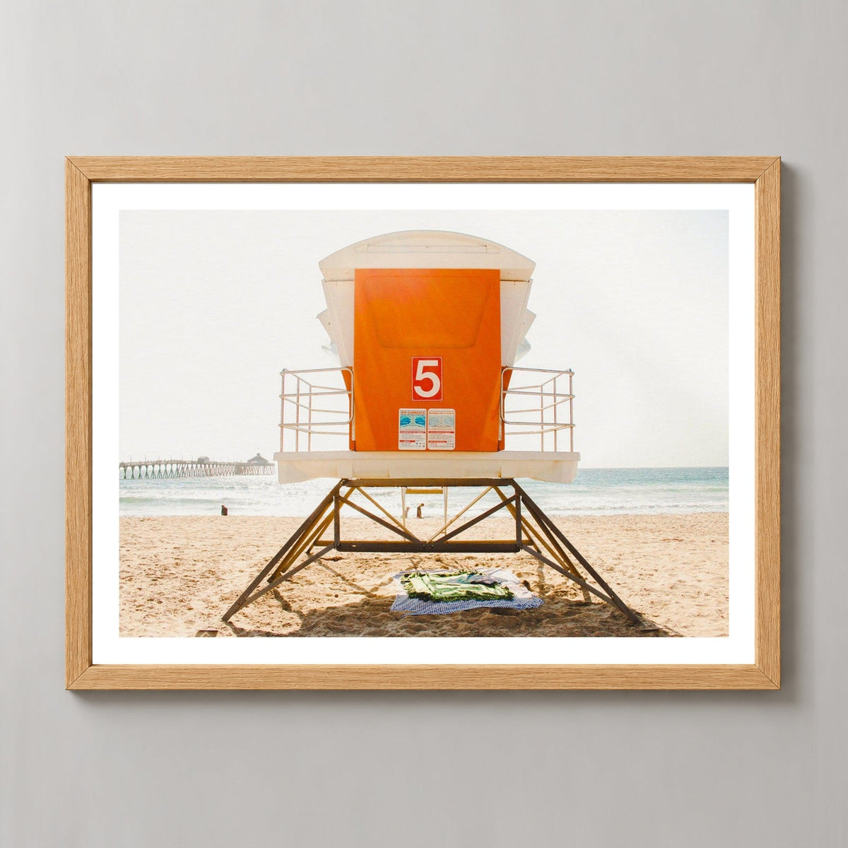 Lifeguard Stand Imperial Beach — realistic natural wood frame studio view with white border