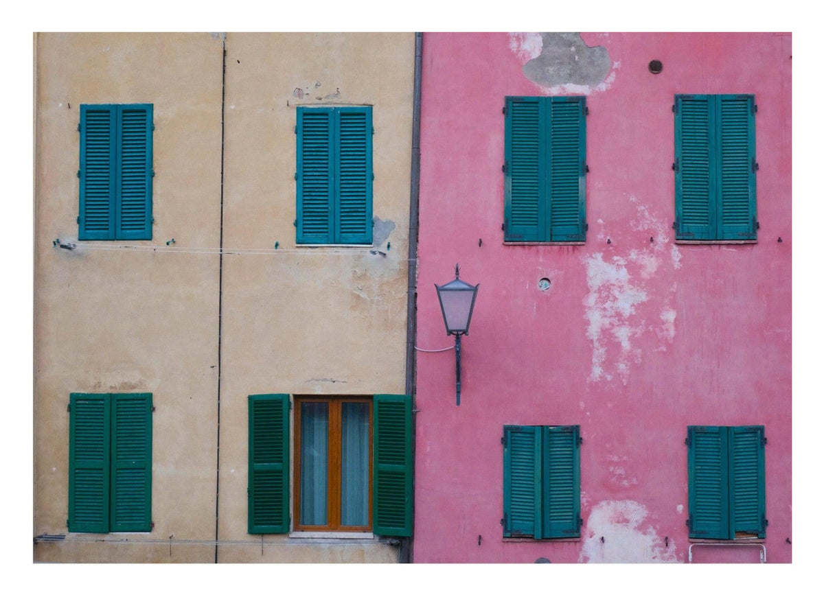 Siena Old Building Walls — poster only, complete unframed artwork with white border