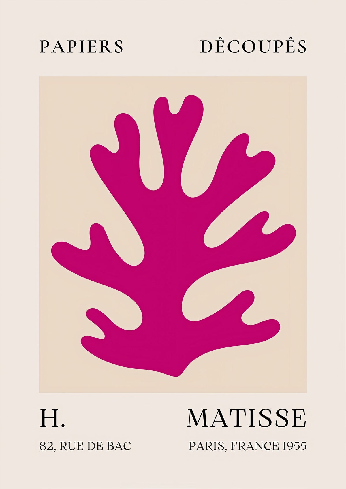 Papiers Découpés H. Matisse Print Pink Foliage (1955) — poster only, complete unframed artwork