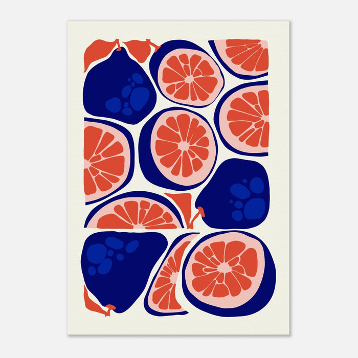 Pear Grapefruit | Abstract Fruit Collection | Kitchen Wall Art