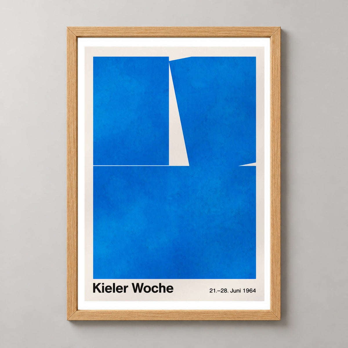 Kieler Woche Regatta 1964 by Hans Hillmann — realistic natural wood frame studio view