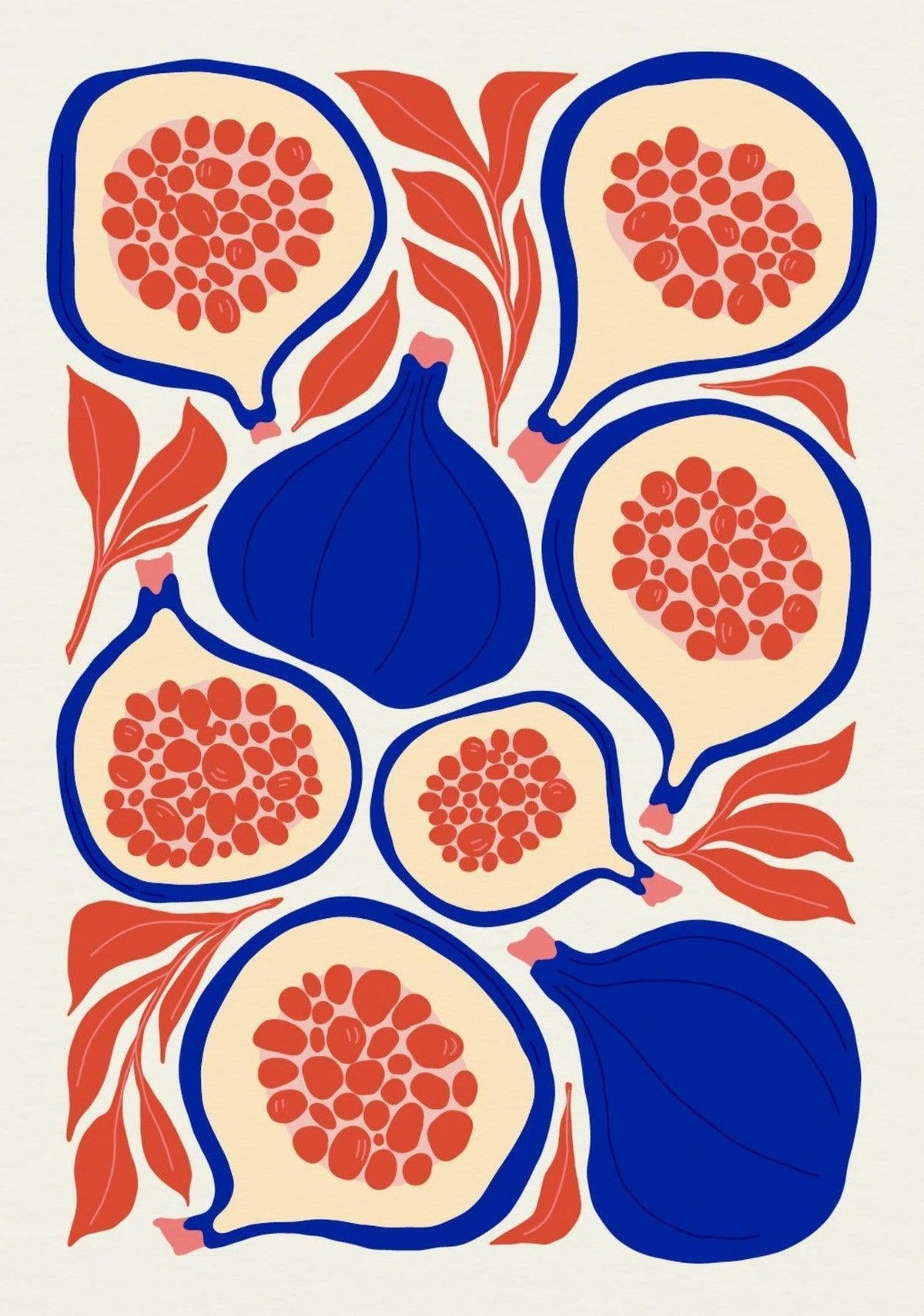 Fig Print  | Abstract Fruit Collection | Kitchen Wall Art — poster only, complete unframed artwork