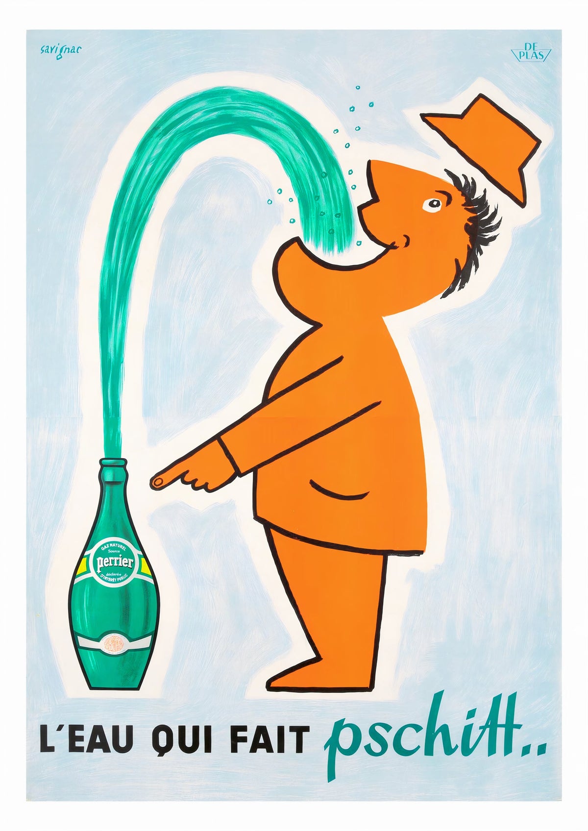 Perrier Pschitt Vintage Advertising Poster | France | French | Mineral Water — poster only, complete unframed artwork