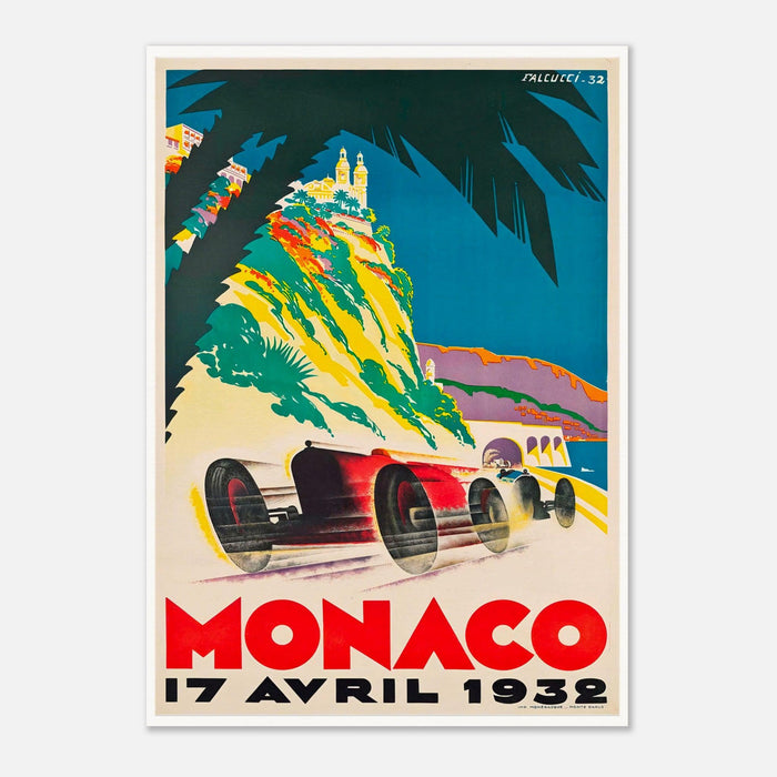 Monaco Grand Prix Racing F1 1932 Vintage Racing Poster