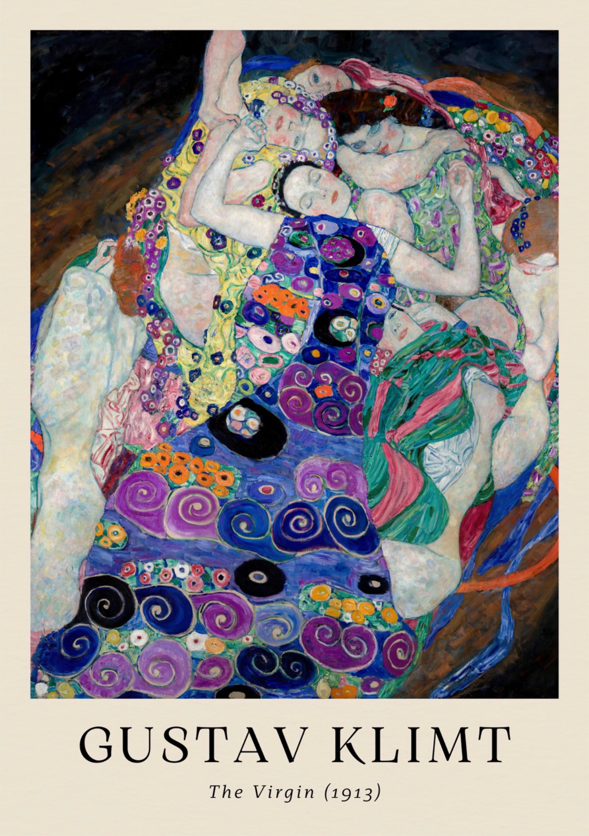 Gustav Klimt's The Virgin - Iconic Art Nouveau Art Print — poster only, complete unframed artwork