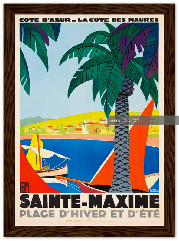 Sainte Maxime French Riviera France Vintage Travel Poster - Galrie
