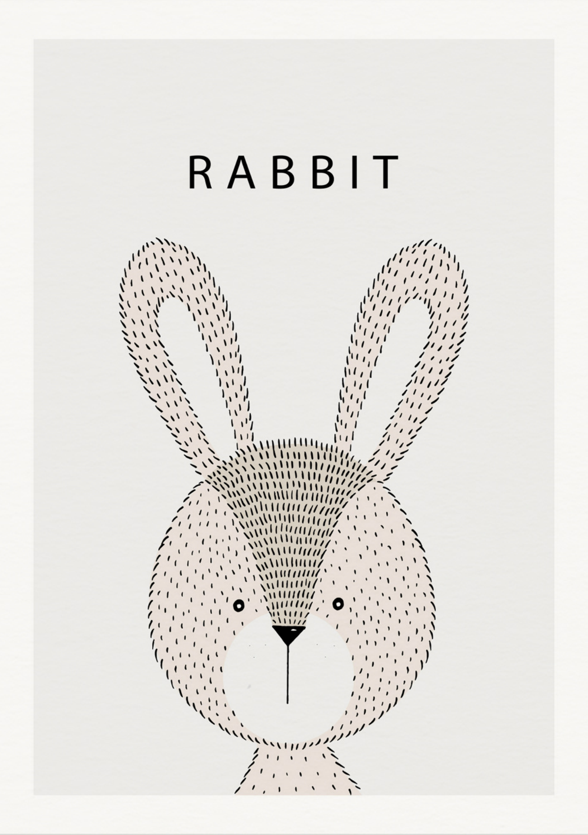 Minimalist Rabbit Illustration Art Print — poster only, complete unframed artwork