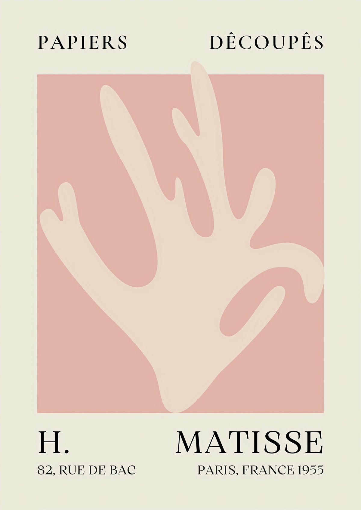 Papiers Découpés Pink Foliage H. Matisse Print (1955) — poster only, complete unframed artwork