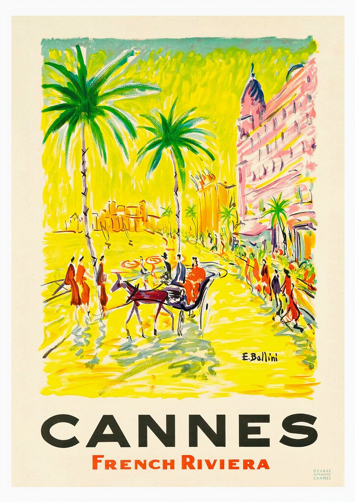 Cannes Vintage Travel Poster: Explore the Glamour of French Riviera — poster only, complete unframed artwork