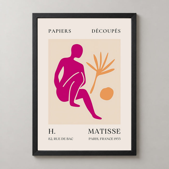 Papiers Découpés H. Matisse Print Pink Silhouette (1955)