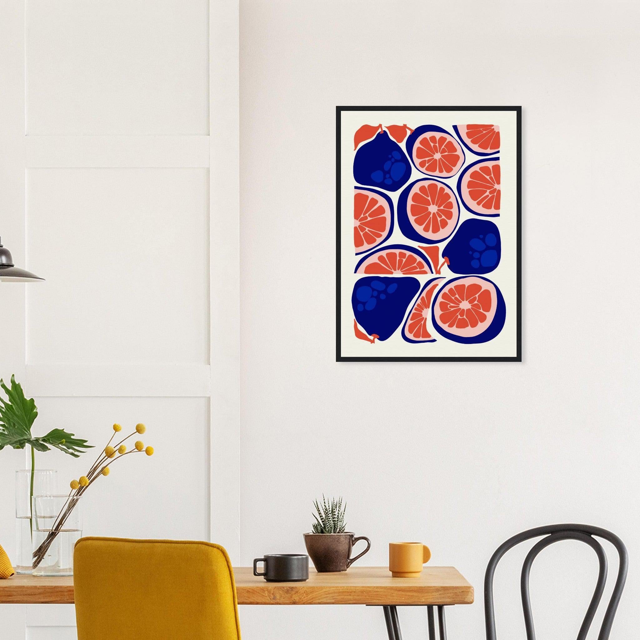 Pear Grapefruit | Abstract Fruit Collection | Kitchen Wall Art