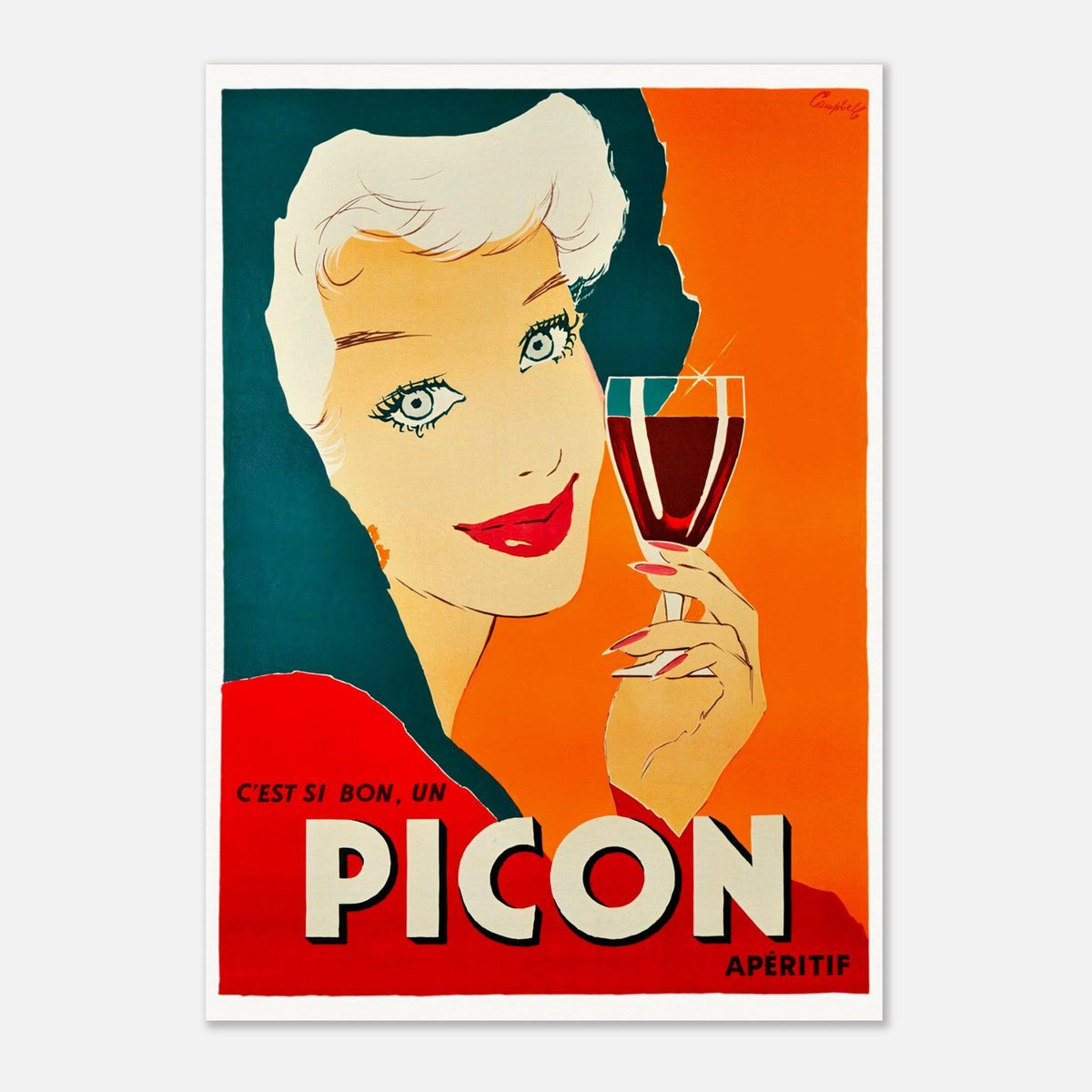 Picon Aperitif French Vintage Advertising Poster by Marcus Campbell