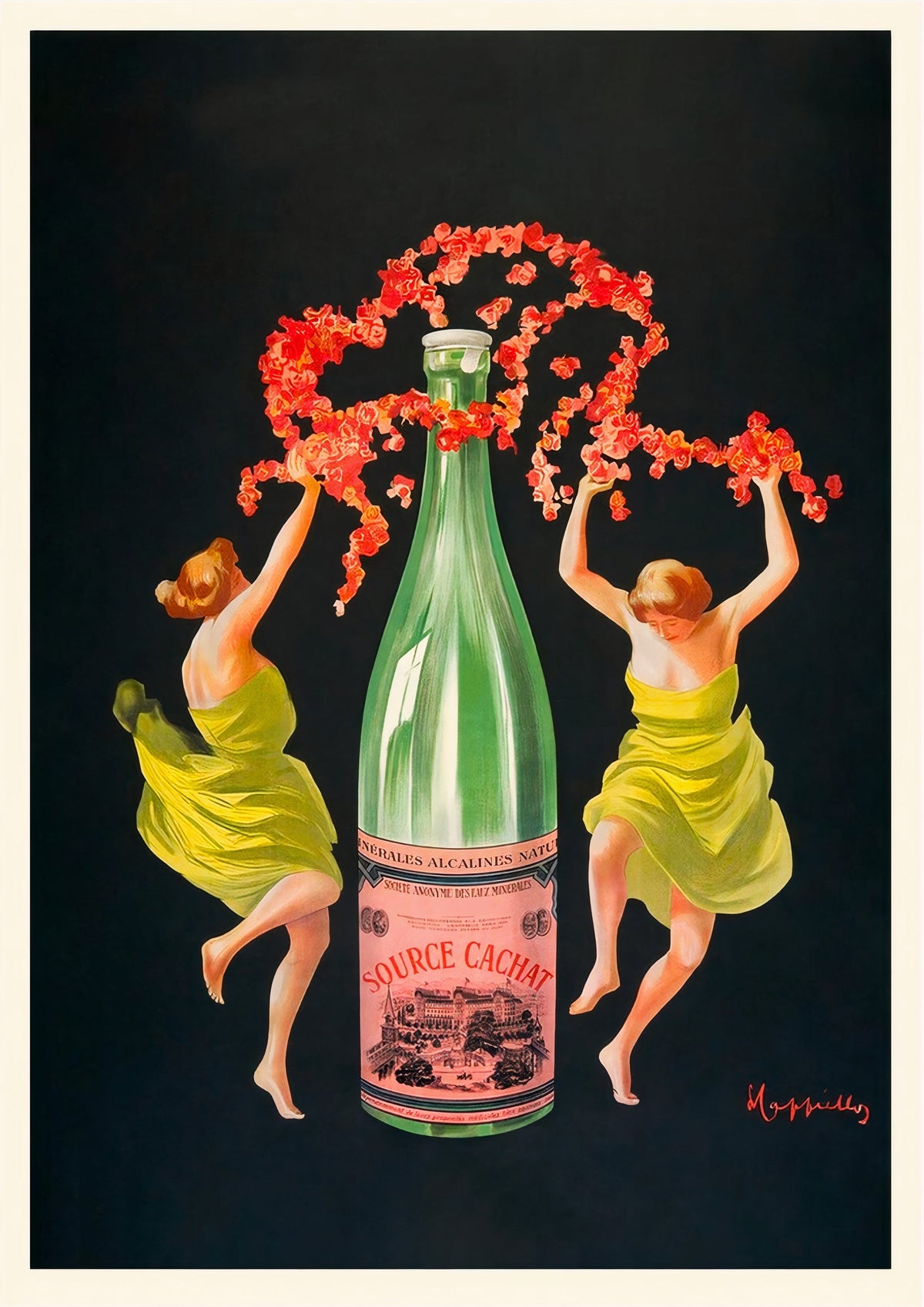 Evian Cachat Mineral Water Vintage Advertising Poster by Leonetto Cappiello — poster only, complete unframed artwork