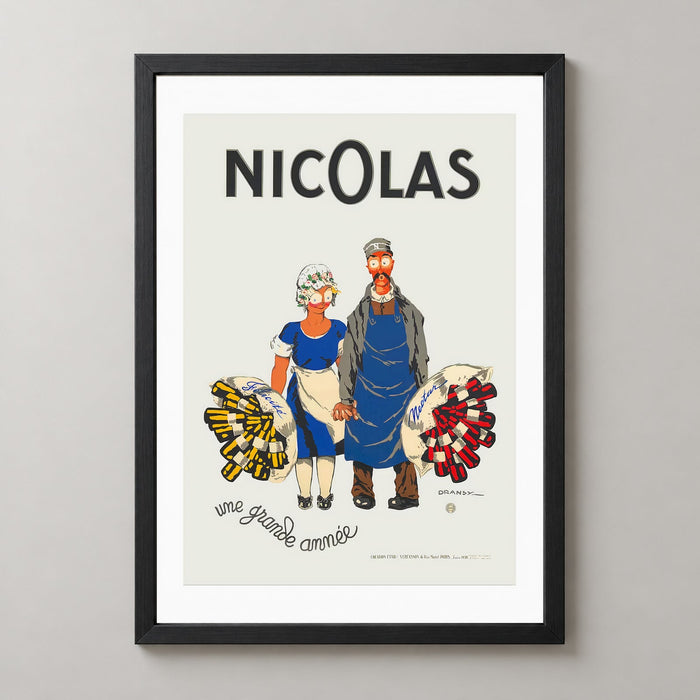 Nicolas Fine Bottles (1930) | French Vintage Poster | High-Quality Craftsmanship
