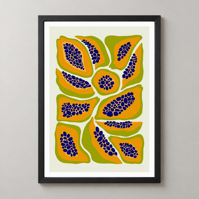 Papaya Print  | Abstract Fruit Collection | Kitchen Wall Art