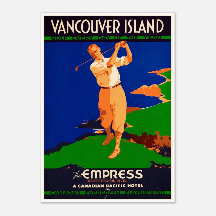 Vancouver Island Golf jeden Tag Vintages Reiseplakat