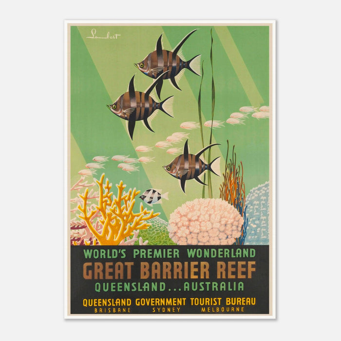 Great Barrier Reef Queensland Australia Vintage Travel Poster