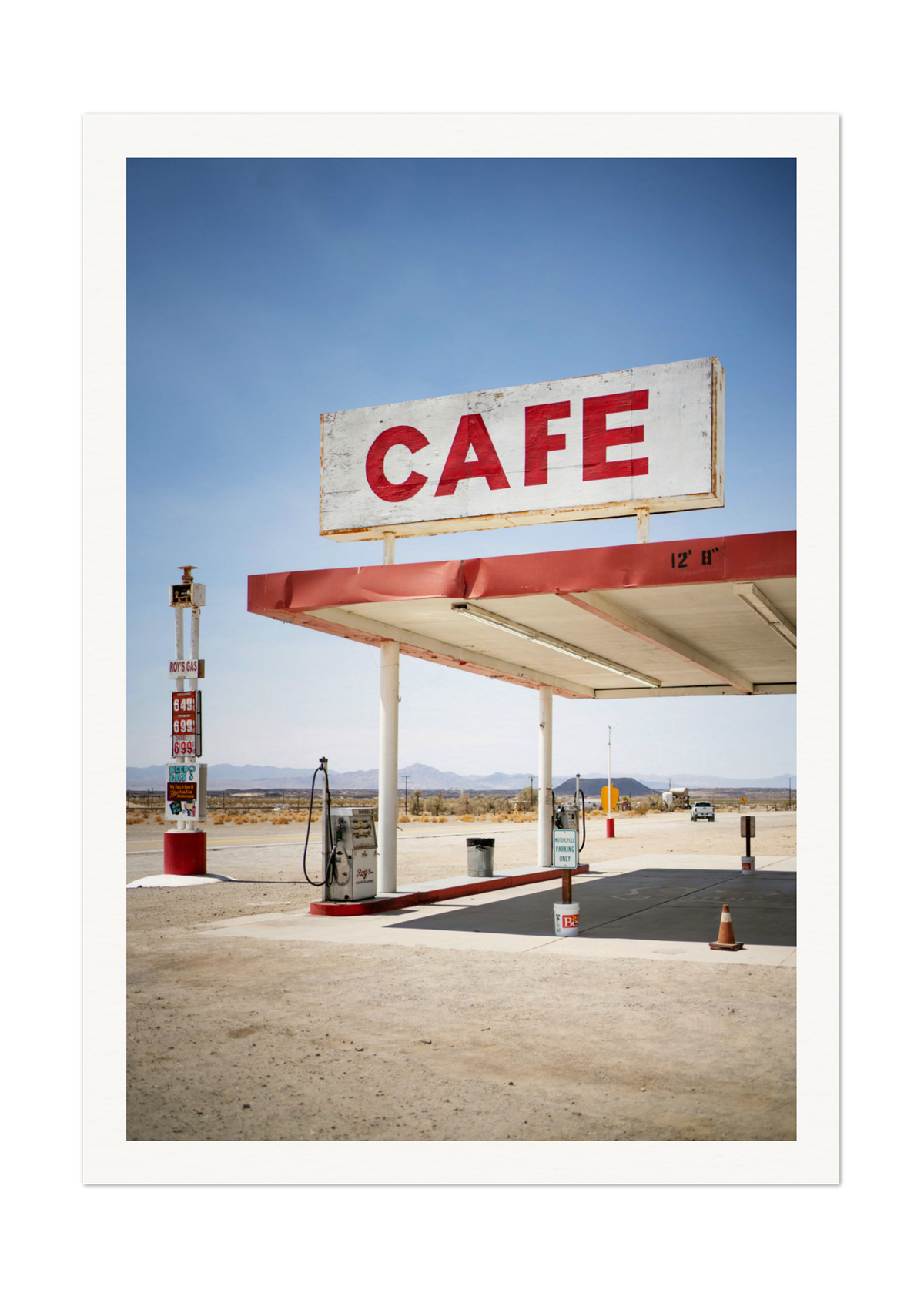 Retro Desert Cafe and Gas Station Art Print