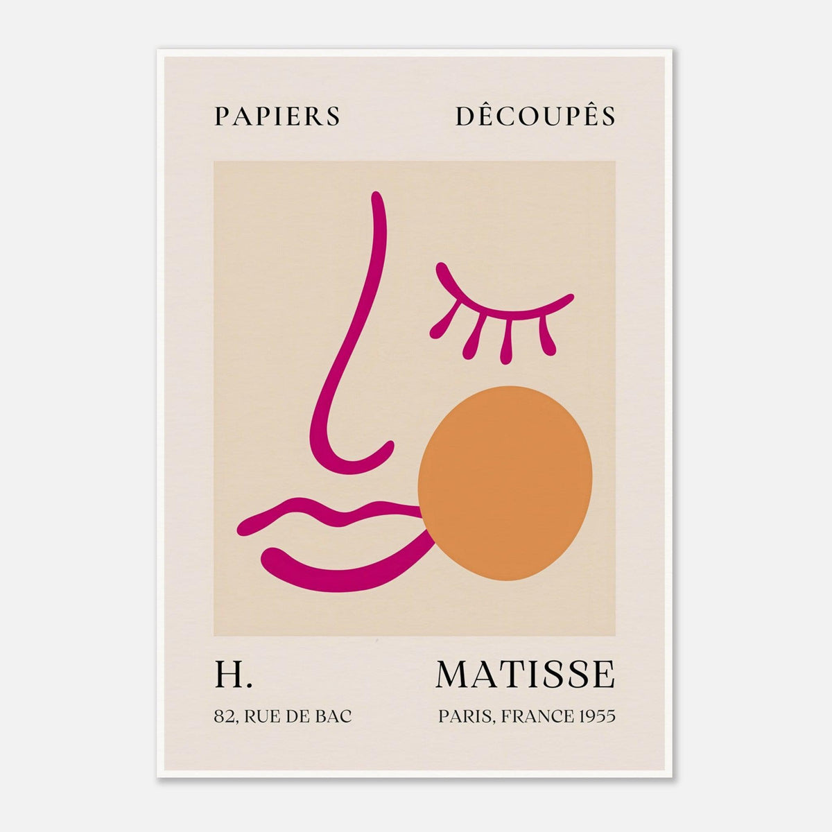 Papiers Découpés Pink Face by H. Matisse Print (1955)
