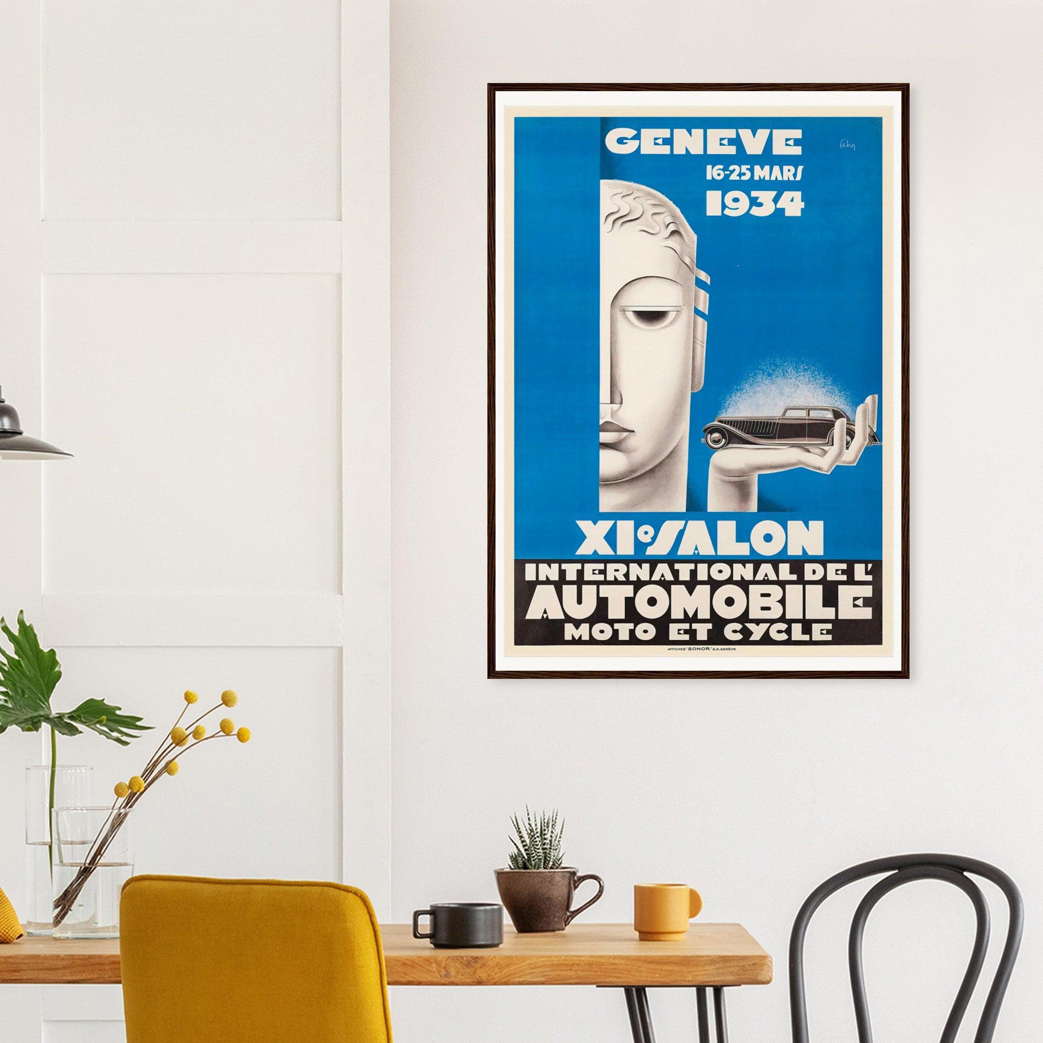 XI International Motor Show Geneva 1934 Switzerland Vintage Advertisin