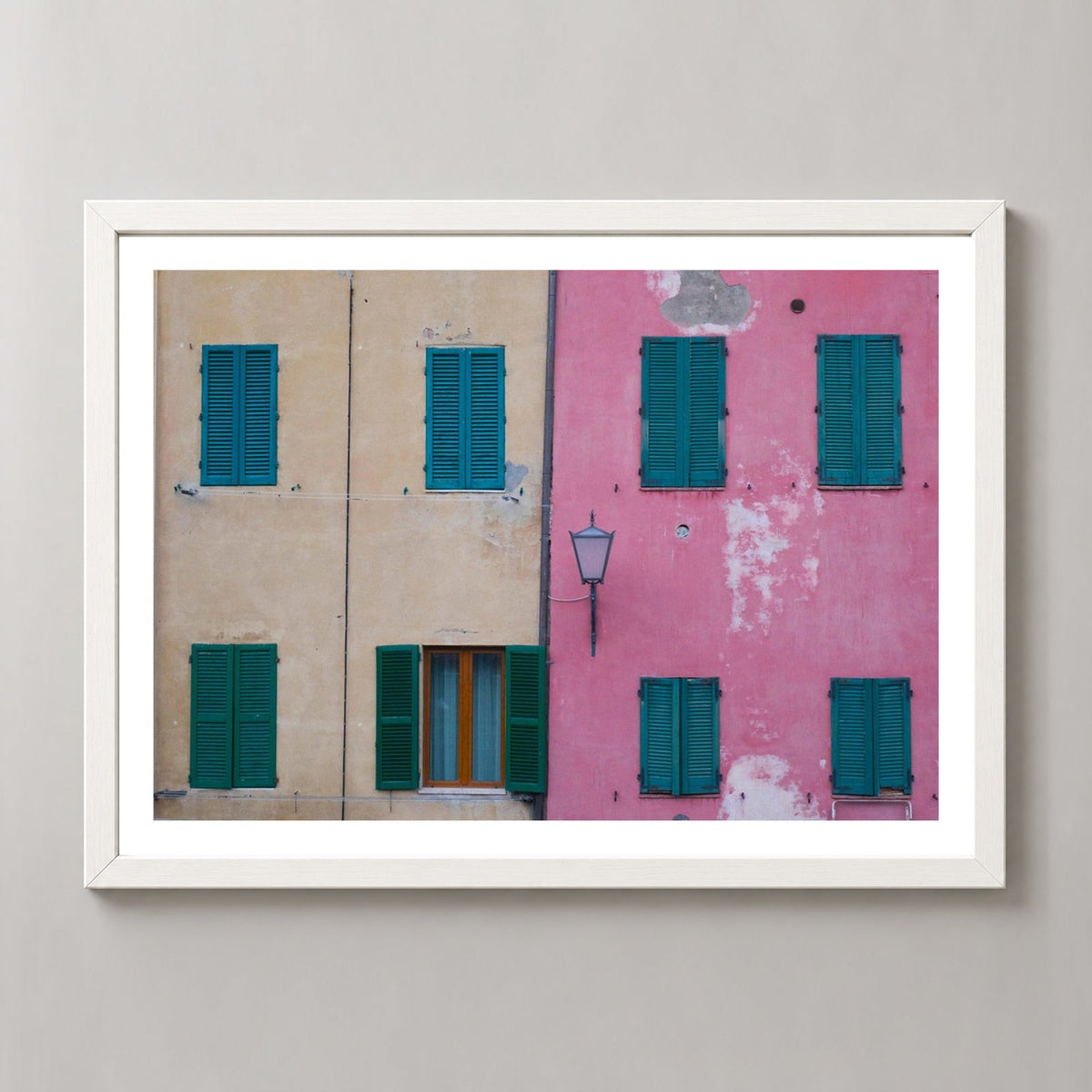 Siena Old Building Walls — realistic white frame studio view with white border