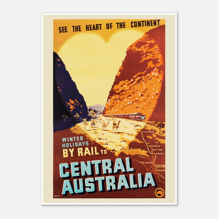 Winter Holidays By Rail | Central Australia Vintage Poster