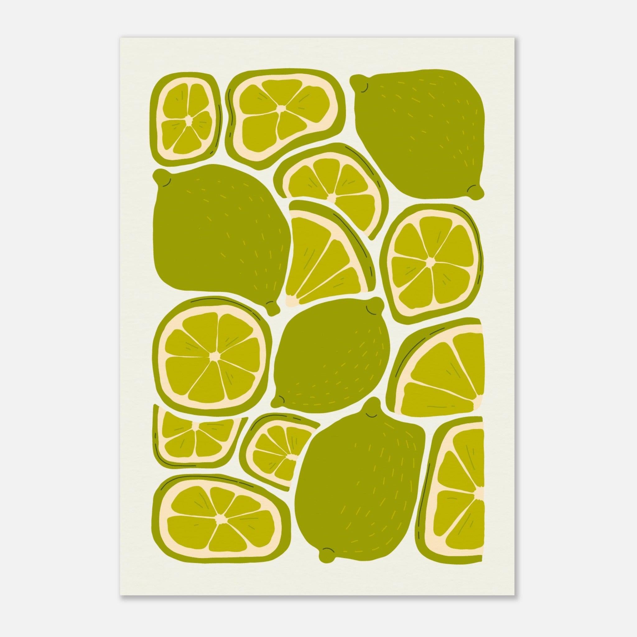 Lime Print | Abstract Fruit Collection | Kitchen Wall Art