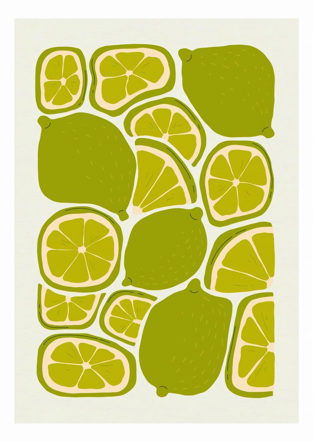 Lime Print  | Abstract Fruit Collection | Kitchen Wall Art — poster only, complete unframed artwork