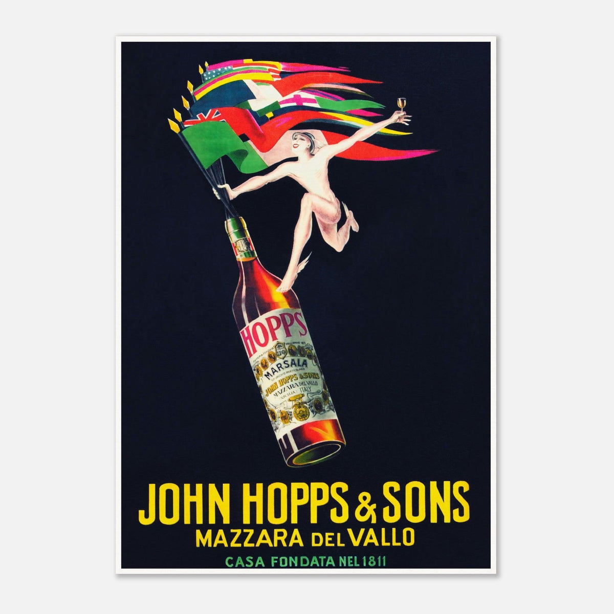 John Hopps and Sons Mazzara Del Vallo Vintage Advertising Poster