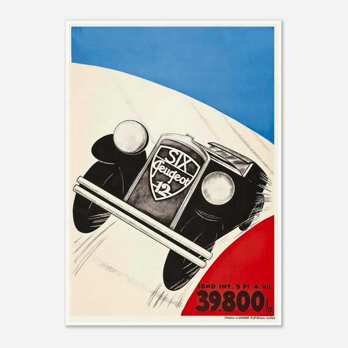 Vintage French Automobile Racing Poster - Tricolour
